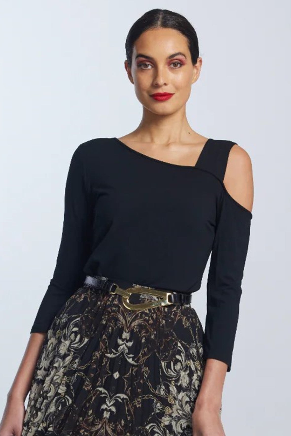 8202  Asymmetric  Neck MicroModal Top