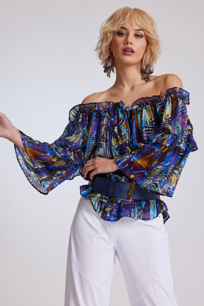 8992 Ruffle Neck Blouse