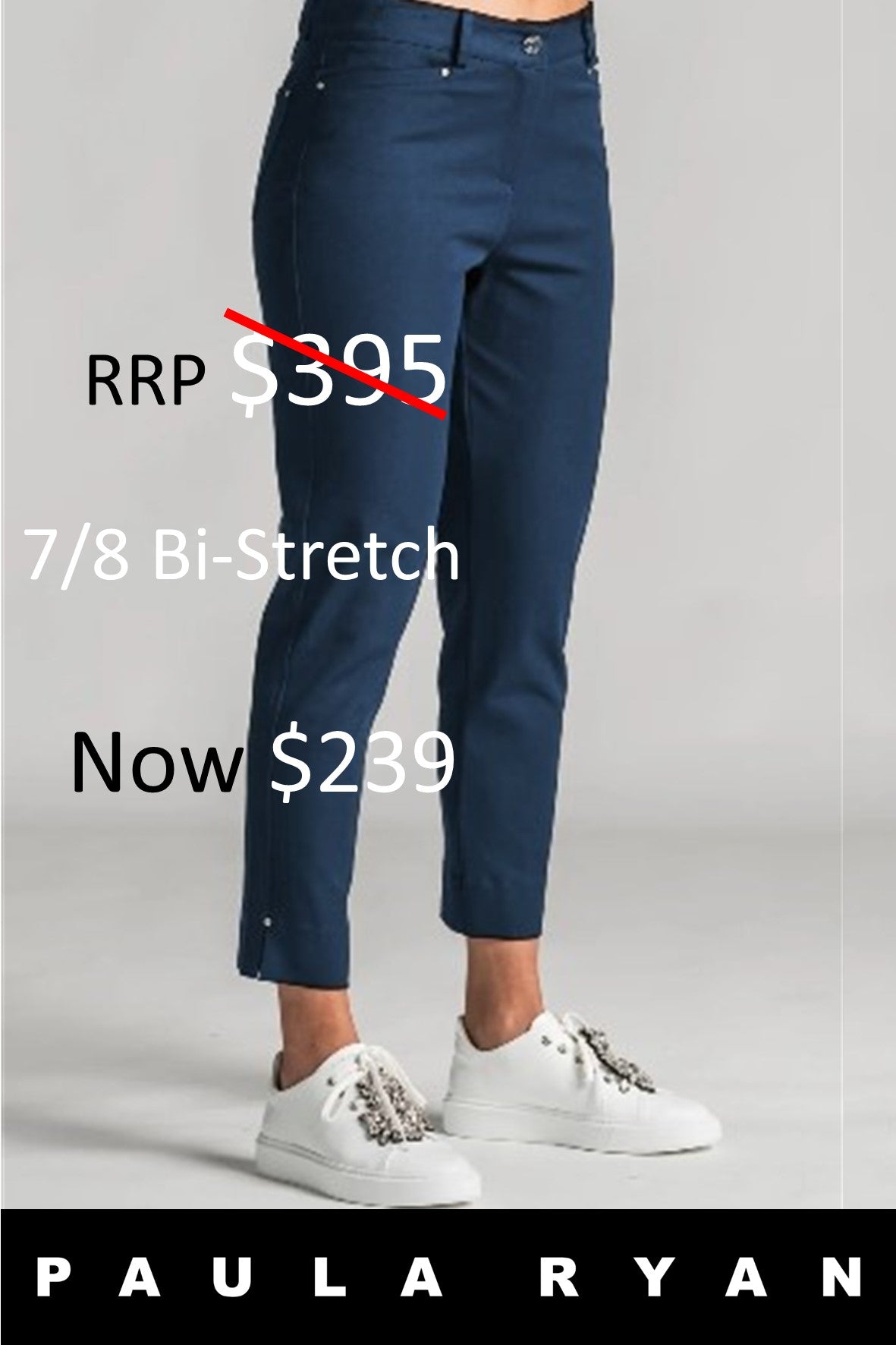 8429 NAVY Bi Stretch 7/8 Jean