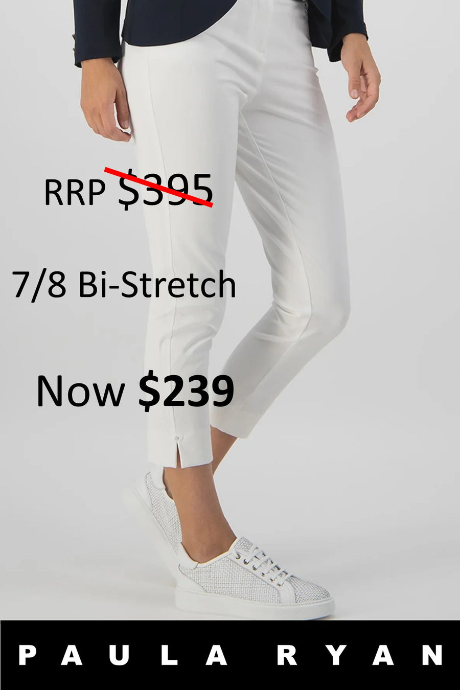8429 WHITE Bi Stretch 7/8 Jean