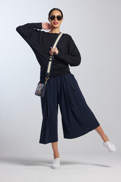 8828 Pocketed Microjersey Culottes