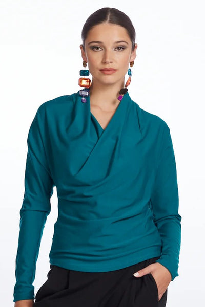 8785M Merino Deep Cowl Neck Top