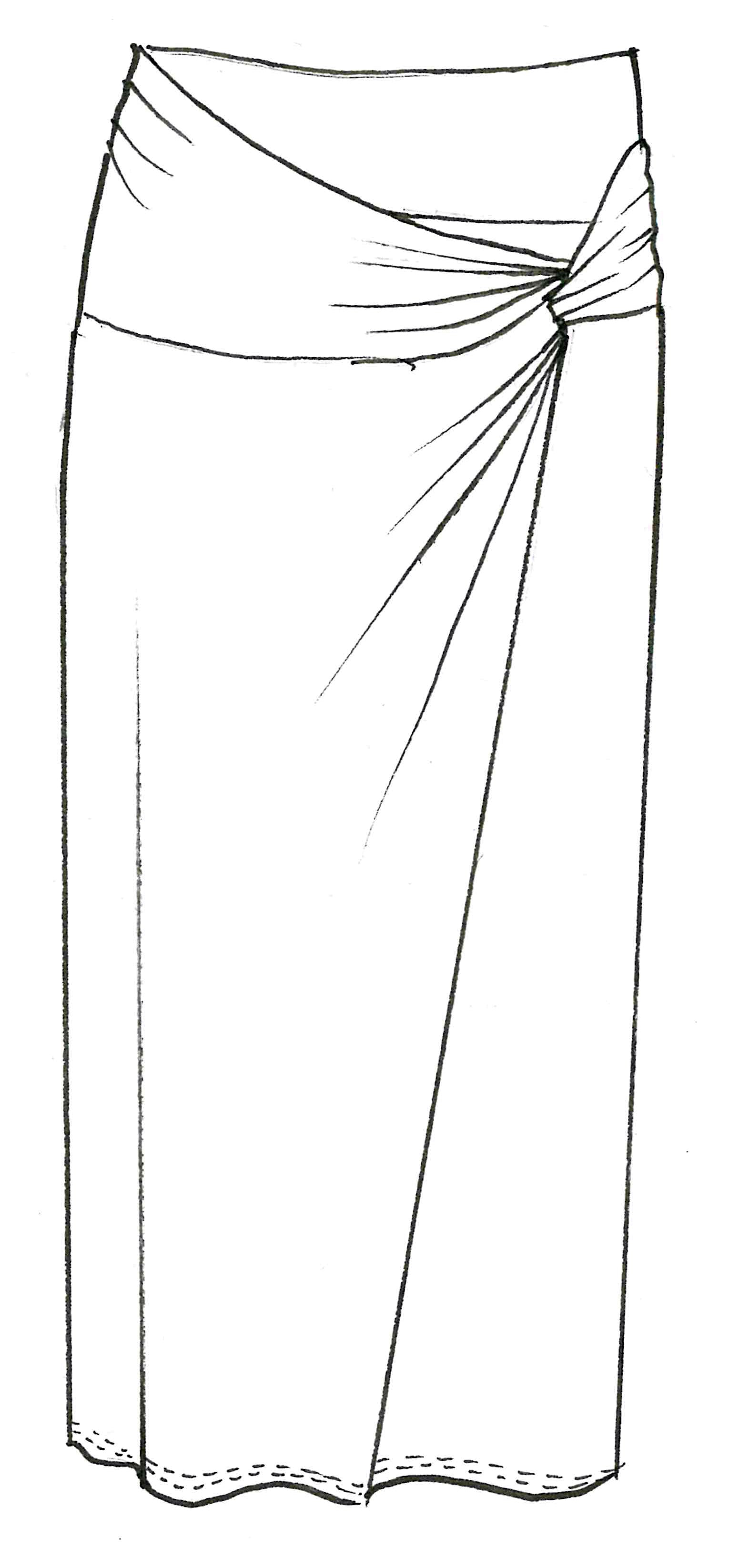 8792M Merino Twist Wrap Skirt