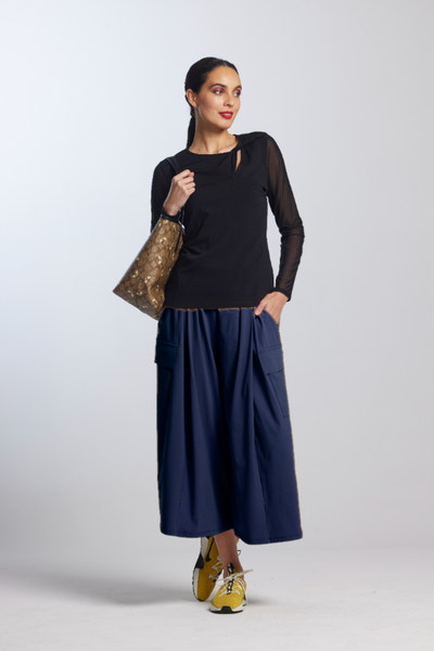 8828 Pocketed Microjersey Culottes