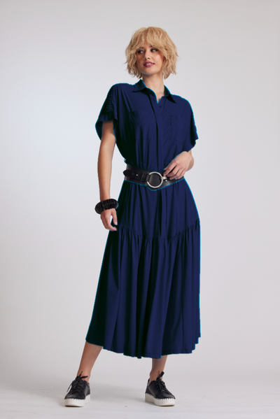 8907 Rouched Cap Sleeve Microjersey Dress