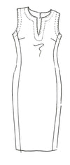 8922 V Neck Sleeveless Bonded Microjersey Dress