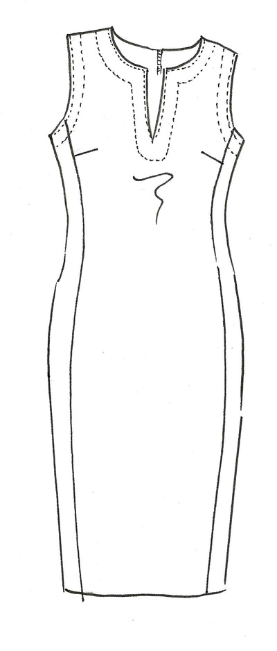 8922 V Neck Sleeveless Bonded Microjersey Dress