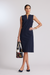 8922 V Neck Sleeveless Bonded Microjersey Dress