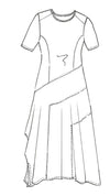 8938 Angle Seam A-line Microjersey Dress