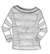 8953 Stripe Boat Neck Sweater