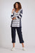8954 Stripe V Neck Tunic