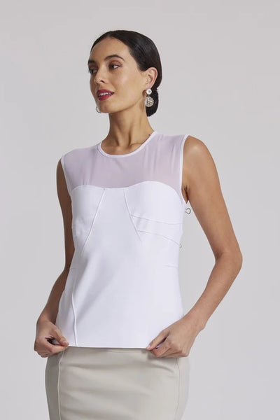 8963 Mesh Yoke Corset Top