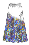 8990 Mosaic Print Arch Skirt