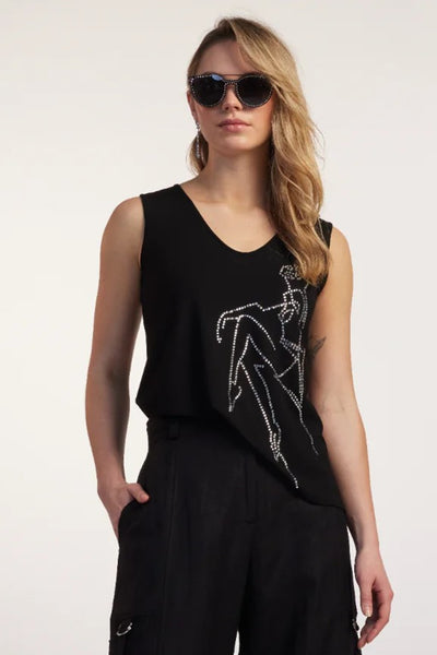 9016 Scoop V Bling Singlet