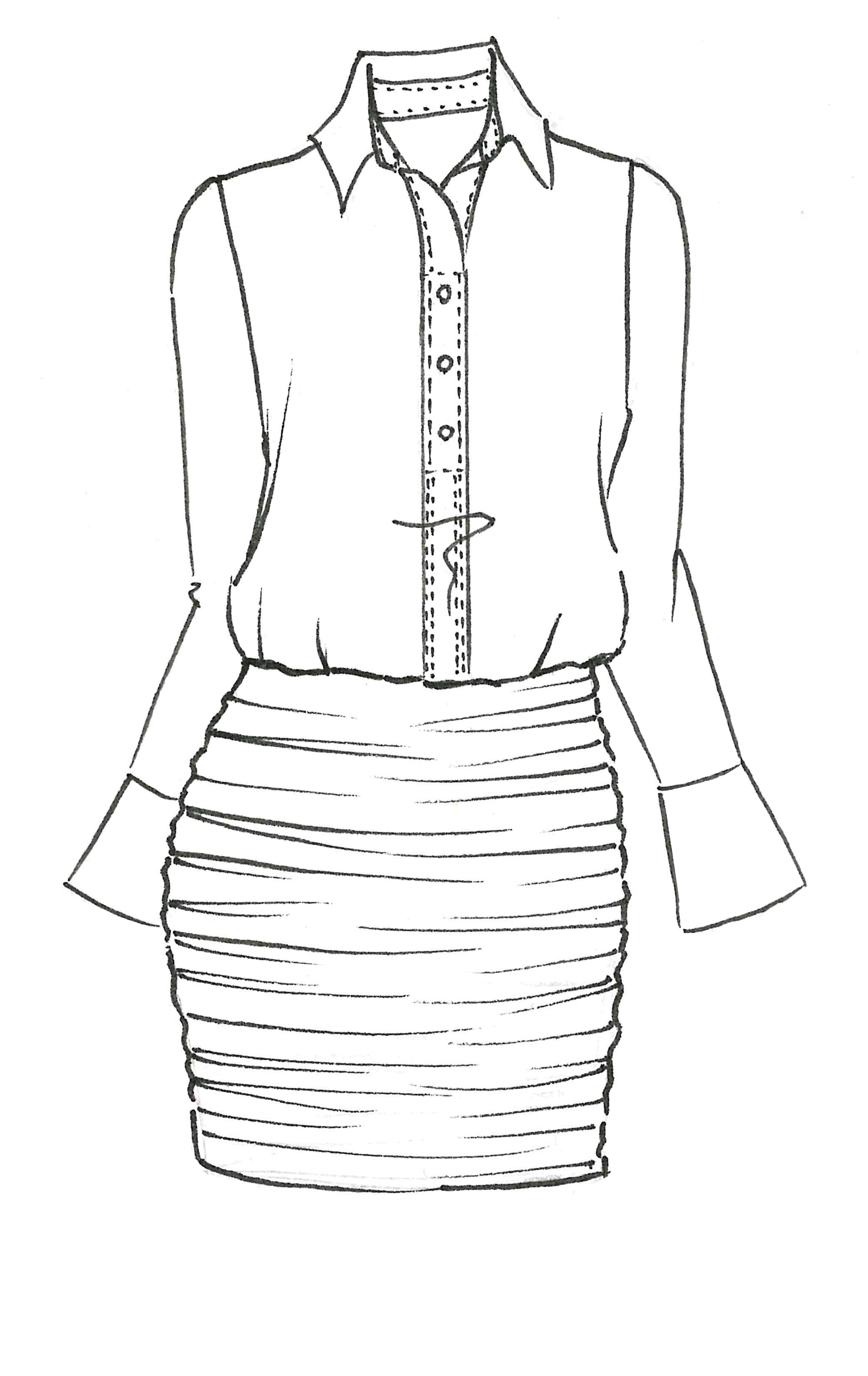 9058 Rouched Basque Dress