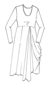9103 Scoop Neck Hitched Side Dress