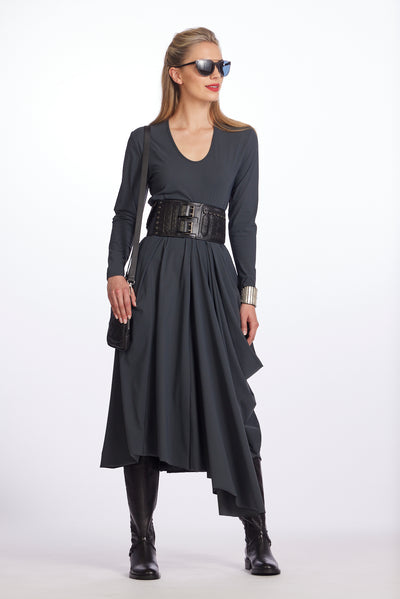 9103 Scoop Neck Hitched Side Dress