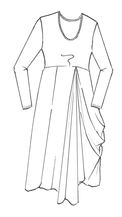 9103 Scoop Neck Hitched Side Dress