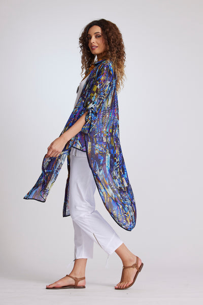 8924 Long Mosaic Print Overshirt