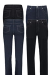9901 BLACK Classic Taper Leg Curve Pocket Jean
