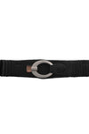25301 Black Tab Ring Buckle Stretch Belt