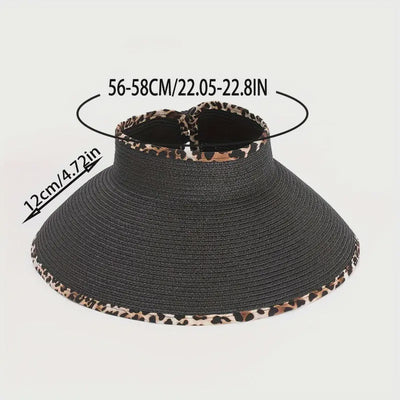 D0019 Animal Trim Roll-up Straw Sunhat