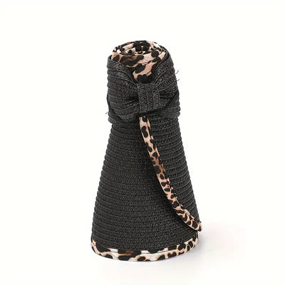 D0019 Animal Trim Roll-up Straw Sunhat