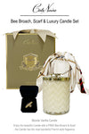 HCG03 Cote Noire Bee Broach / Candle & Scarf Gift Set