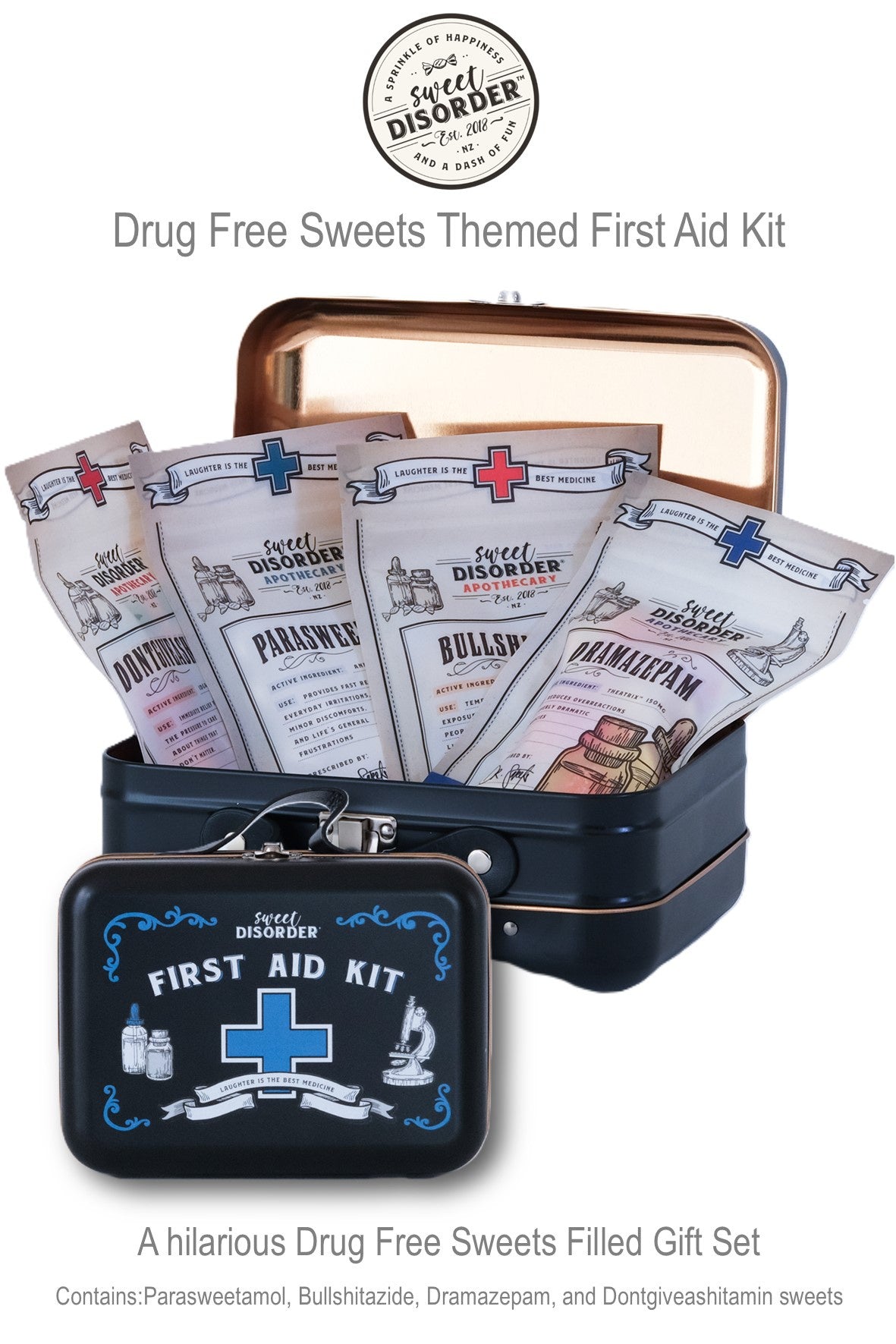 Laughter Is The Best Medicine  / First Aid Kit -  Black