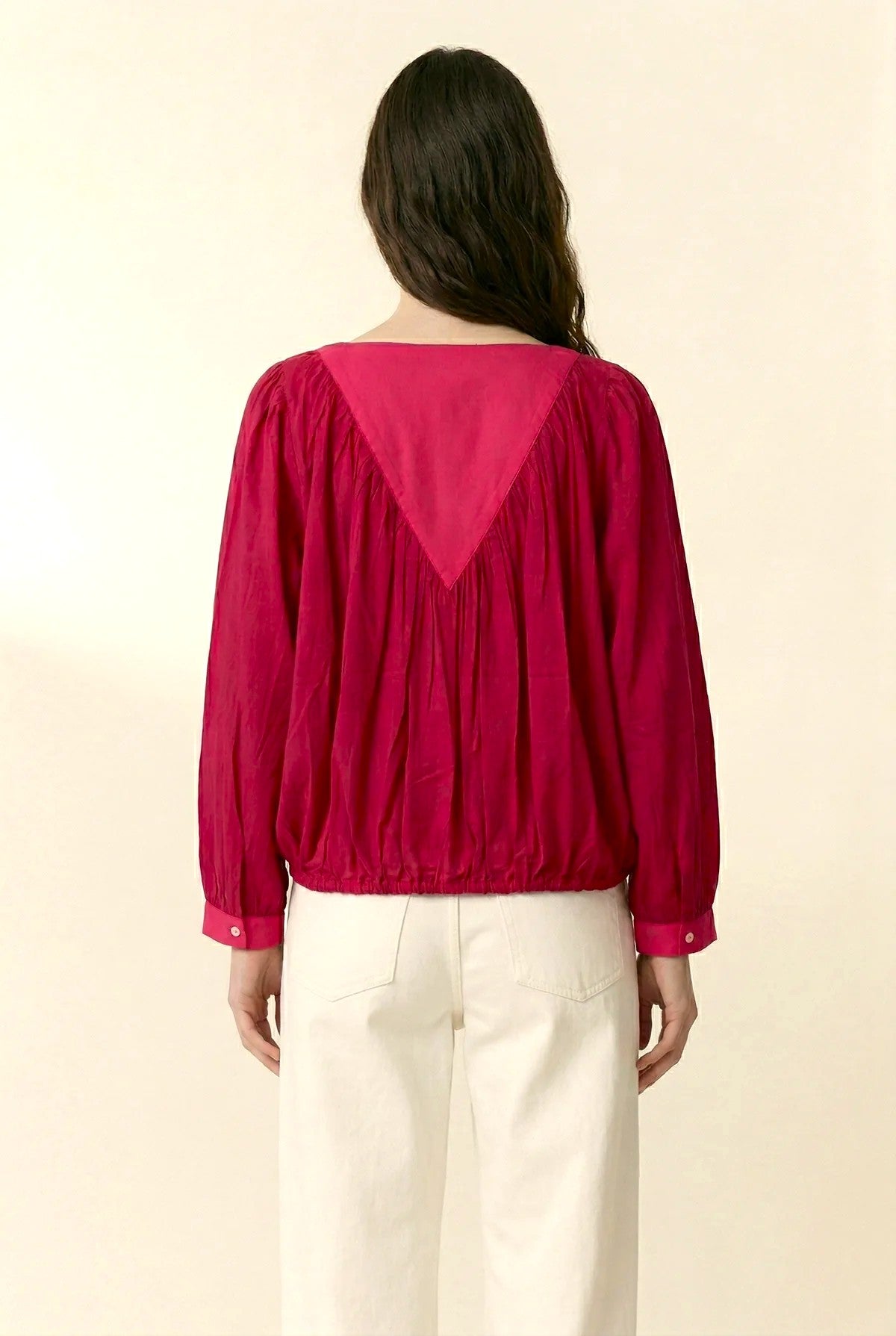L&H Deep Gather V Soft Organic Cotton Top