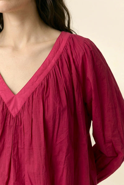 L&H Deep Gather V Soft Organic Cotton Top