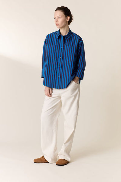 L&H Tokyo Silhouette Crisp Cotton Stripe Shirt