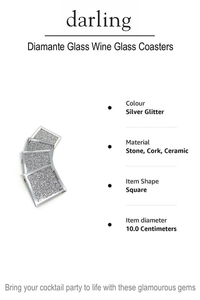 D0026 Mirror Glitter Coasters ( set of 4 )