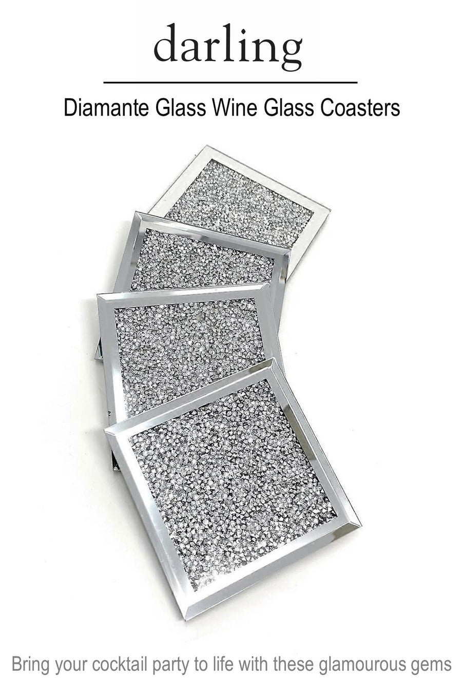 D0026 Mirror Glitter Coasters ( set of 4 )