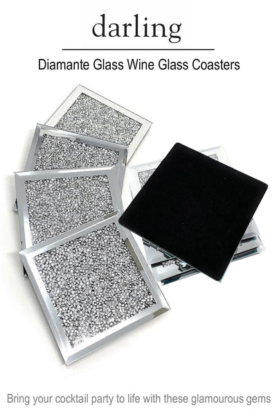 D0026 Mirror Glitter Coasters ( set of 4 )