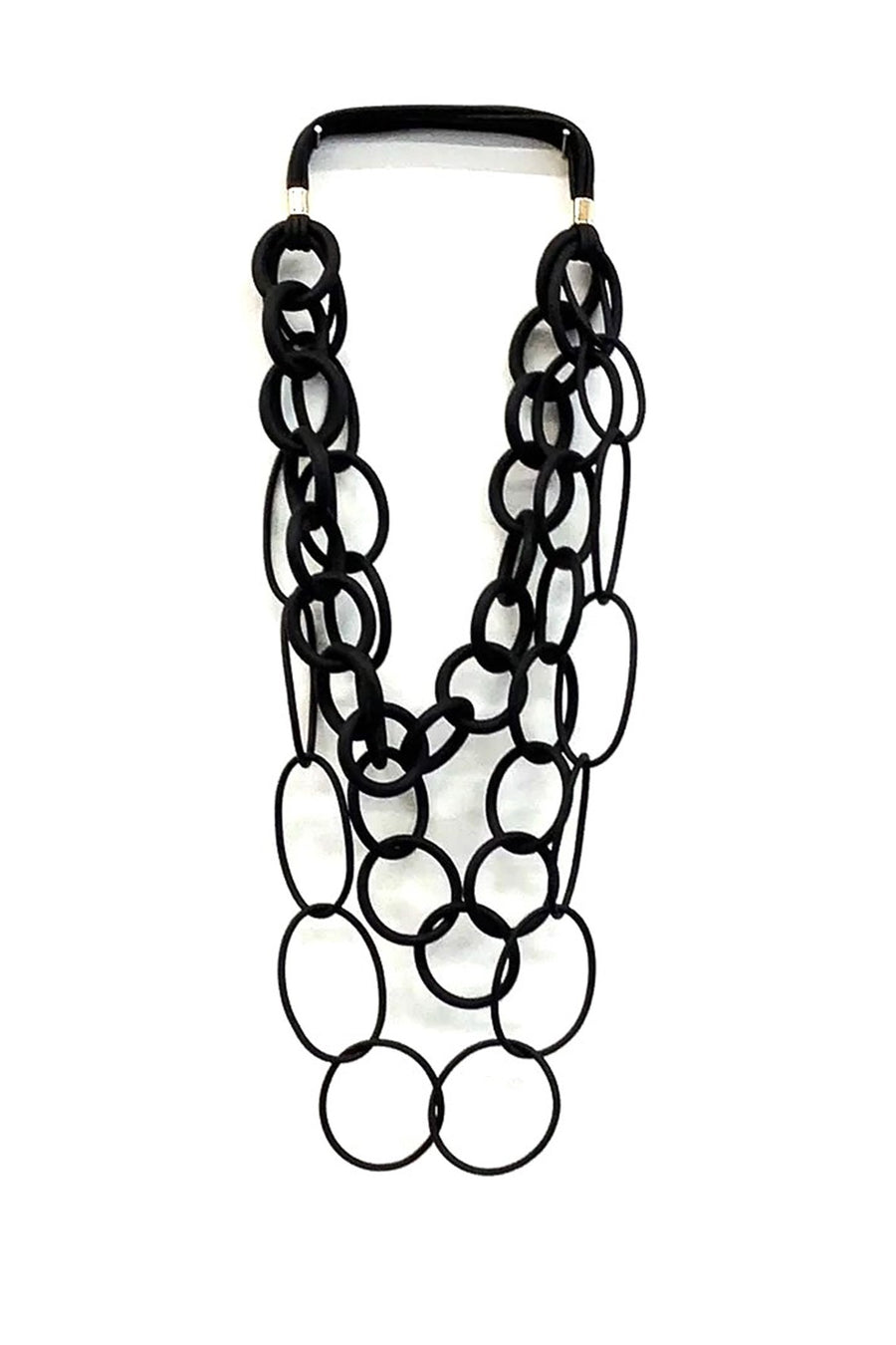 HG013 Multi Ring Rubber Necklace