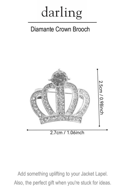 D0046 Diamante Crown Brooch
