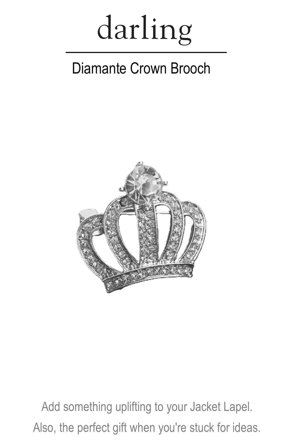 D0046 Diamante Crown Brooch