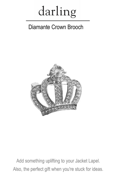 D0046 Diamante Crown Brooch
