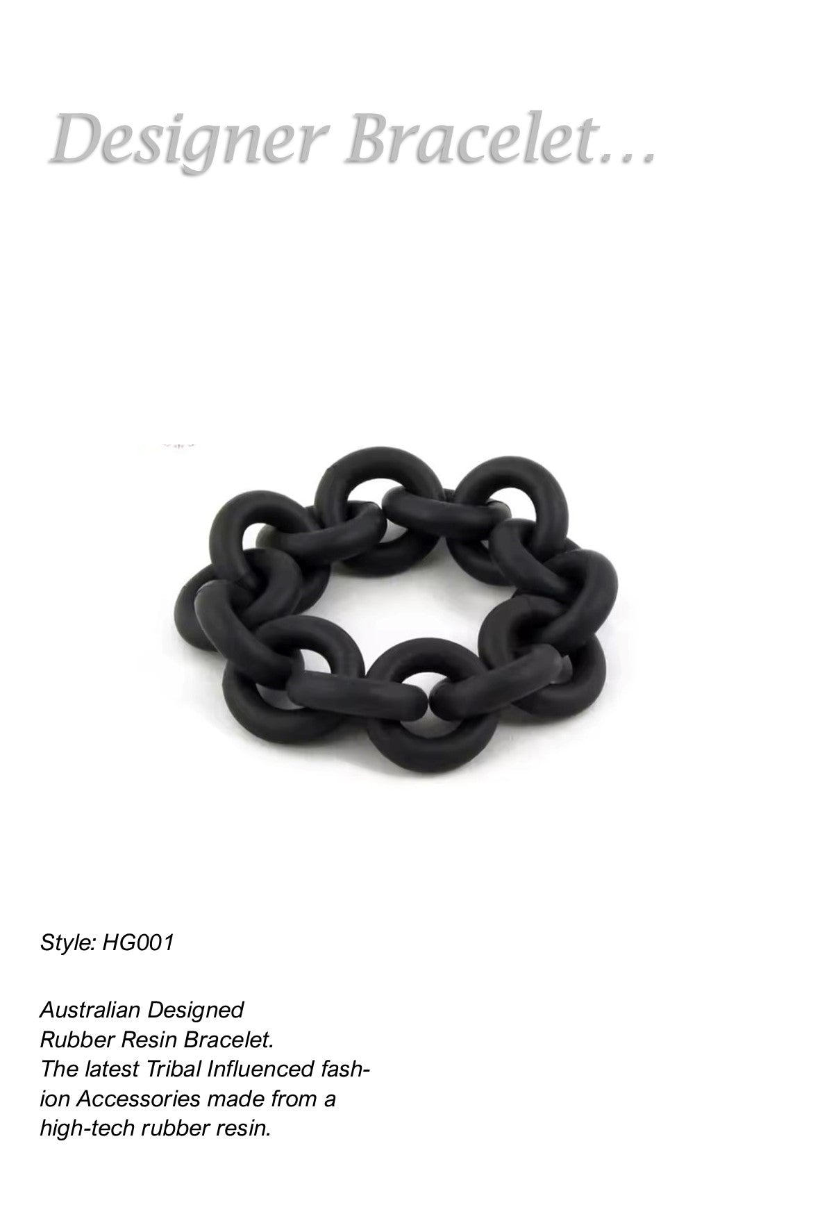 HG001 Chain Link Rubber Bracelet