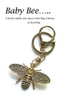 D0025 Diamante Baby Bee Keyring Bag Charm