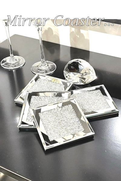 D0026 Mirror Glitter Coasters ( set of 4 )
