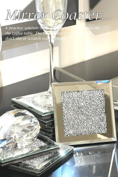 D0026 Mirror Glitter Coasters ( set of 4 )