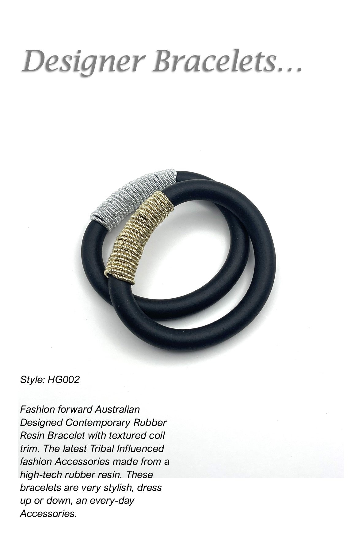 HG002 Textured Coil Rubber Bracelet