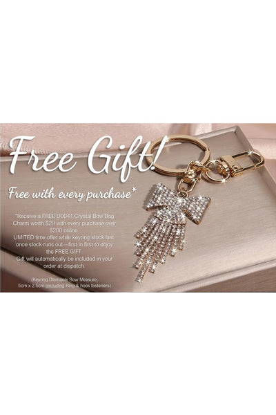D0041 Diamante Bow Bag Charm