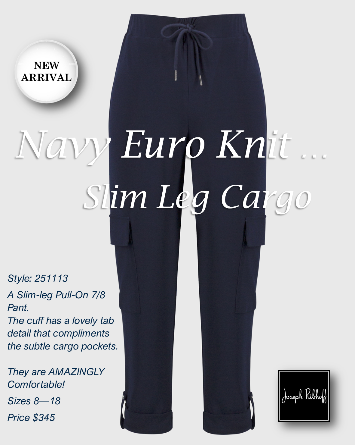 251113 Euro Knit Slim Leg Ankle Length Cargo Pant