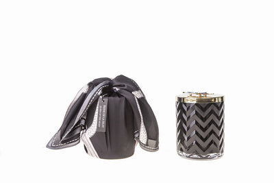 HCS02 - Cote Noire Crystal Flower Broach /  Candle & Scarf Gift Set