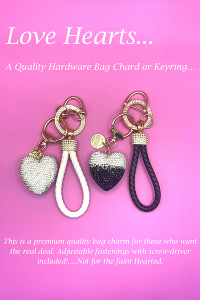 D0012 Diamante Heart Bag Charm or Keyring