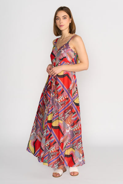 K1067 Cleopatra Print Cotton Gala Dress