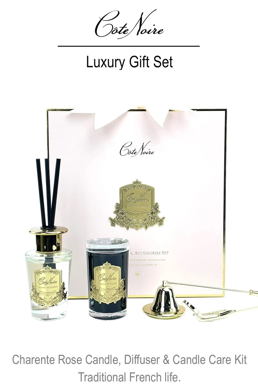 Cote Noire Luxury Diffuser, Candle & Accessories Gift Set